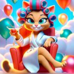 Кошечка в бигудях